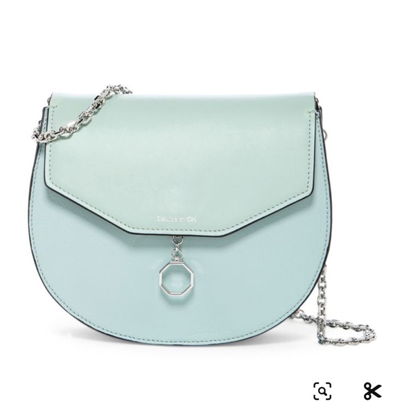LOUISE ET CIE Leather Shoulder Bag Jael Crossbody purse mint sage green New - Picture 2 of 16